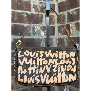 Louis Vuitton Monogram Graffiti Pochette Accessories Peach 48734